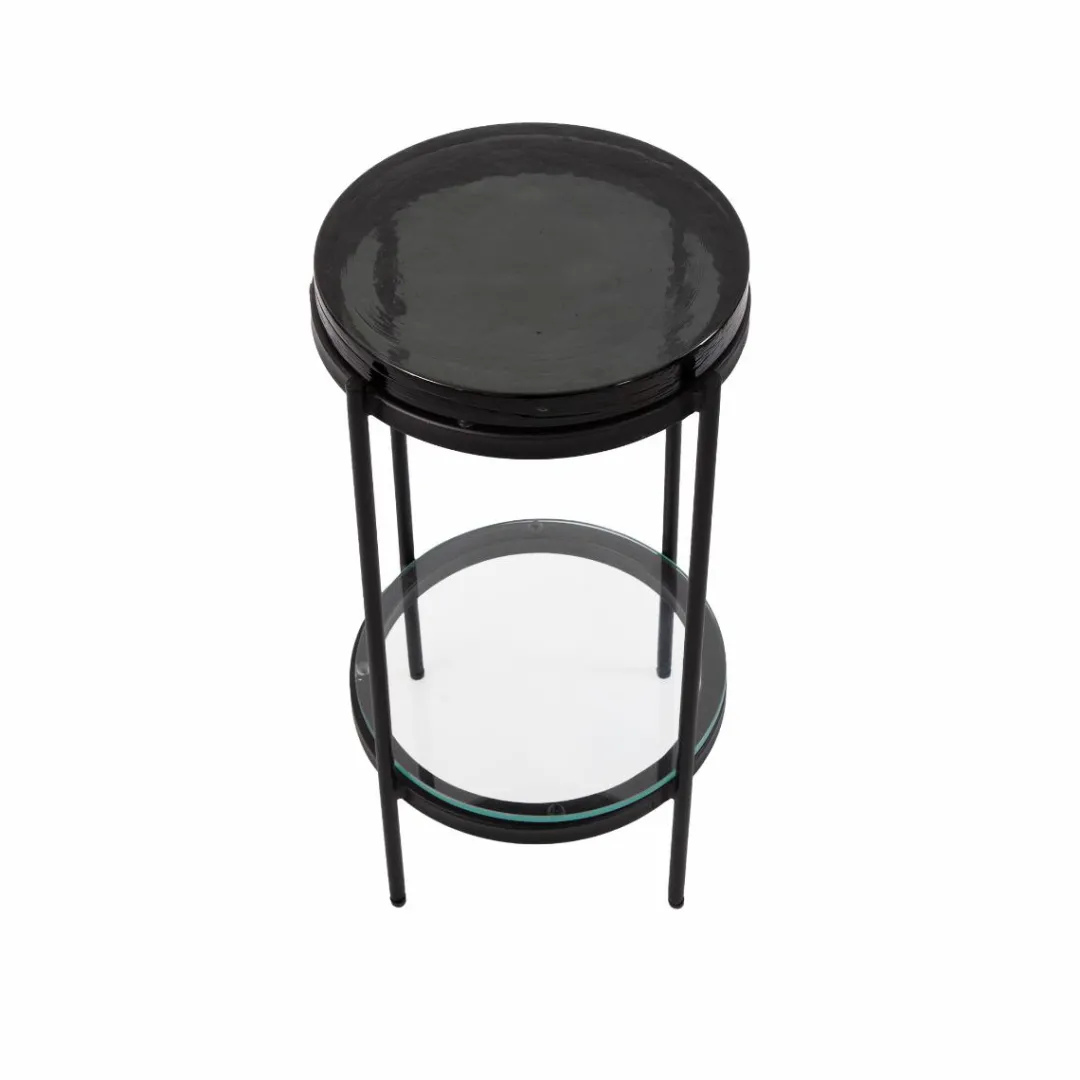 Bout De Canapé & Sellette<Made in Meubles Bout de canapé plateau en verre gris Lise