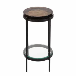 Bout De Canapé & Sellette<Made in Meubles Bout de canapé plateau en verre fumé Lise