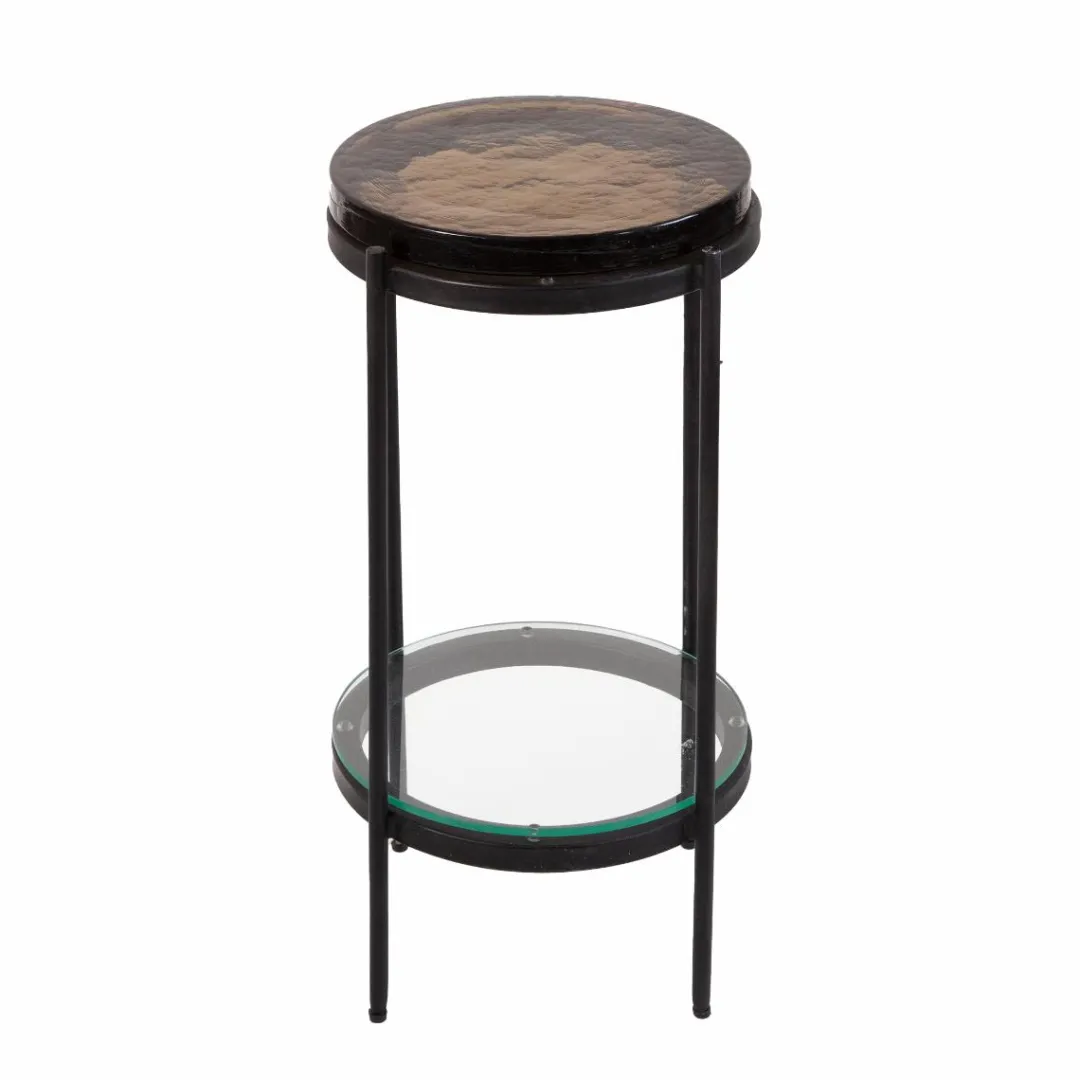 Bout De Canapé & Sellette<Made in Meubles Bout de canapé plateau en verre fumé Lise