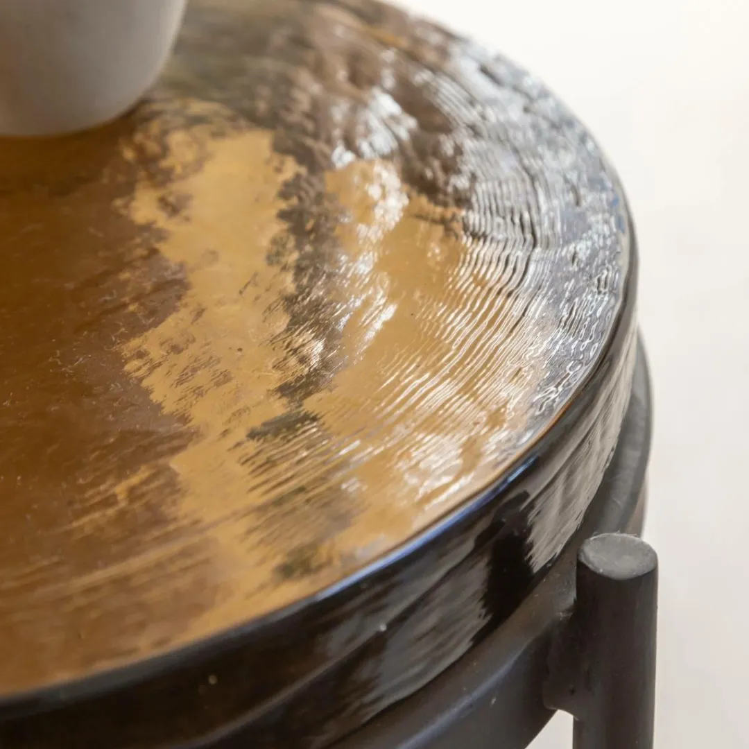 Bout De Canapé & Sellette<Made in Meubles Bout de canapé plateau en verre fumé Lise