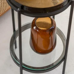 Bout De Canapé & Sellette<Made in Meubles Bout de canapé plateau en verre fumé Lise