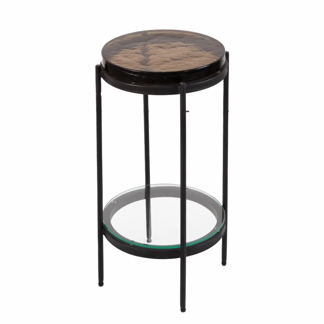 Bout De Canapé & Sellette<Made in Meubles Bout de canapé plateau en verre fumé Lise