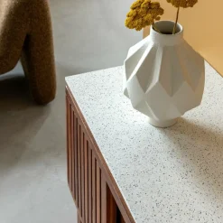 Buffet|Meuble Sous Vasque<Made in Meubles Buffet 2 portes en bois d'acacia et terrazzo Kaelis