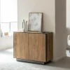 Buffet<Made in Meubles Buffet 2 portes en bois de manguier et métal Isil