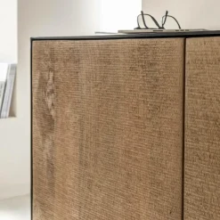 Buffet<Made in Meubles Buffet 2 portes en bois de manguier et métal Isil