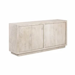 Buffet<Made in Meubles Buffet 4 portes en bois de manguier blanchi Alison