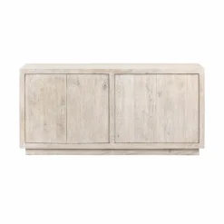 Buffet<Made in Meubles Buffet 4 portes en bois de manguier blanchi Alison