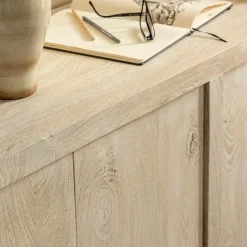 Buffet<Made in Meubles Buffet 4 portes en bois de manguier blanchi Alison