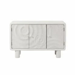 Buffet<Made in Meubles Buffet 3 portes en bois effet béton blanc Danaé