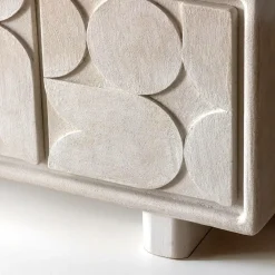 Buffet<Made in Meubles Buffet 3 portes en bois effet béton blanc Danaé