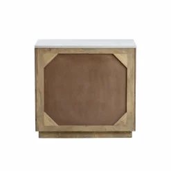 Buffet<Made in Meubles Buffet 2 portes en bois recyclé et marbre Damian