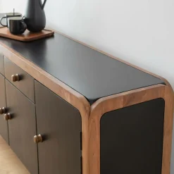 Buffet<Made in Meubles Buffet arrondi en bois de manguier Romy