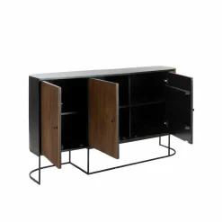 Buffet<Made in Meubles Buffet arrondi en bois de manguier et métal Ysé