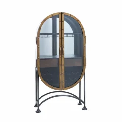 Meuble Bar|Vitrine<Made in Meubles Buffet bar en métal noir et doré Janelle