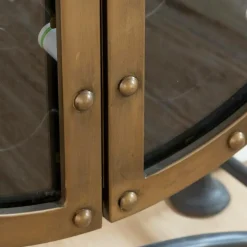 Meuble Bar|Vitrine<Made in Meubles Buffet bar en métal noir et doré Janelle