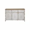 Buffet<Made in Meubles Buffet blanc en pin massif brossé Bastille