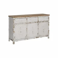 Buffet<Made in Meubles Buffet blanc en pin massif brossé Bastille