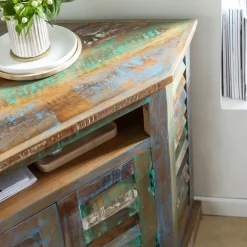 Buffet<Made in Meubles Buffet d'angle en bois coloré Ethnik