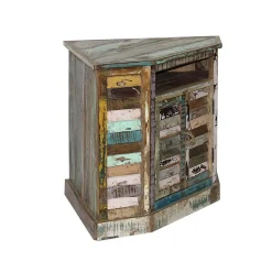 Buffet<Made in Meubles Buffet d'angle en bois coloré Ethnik