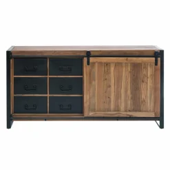 Buffet<Made in Meubles Buffet en bois d'acacia avec porte coulissante Havana