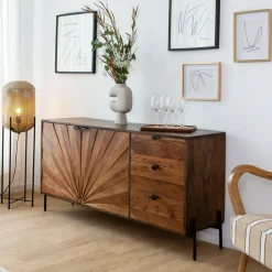 Buffet<Made in Meubles Buffet en bois d'acacia Elvira