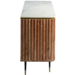 Buffet<Made in Meubles Buffet en bois d'acacia et marbre blanc Judith
