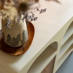 Buffet<Made in Meubles Buffet en bois d'acacia et bois effet béton Dalva