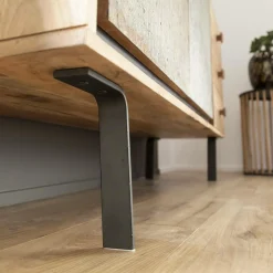 Buffet<Made in Meubles Buffet en bois d'acacia et pierre Côme