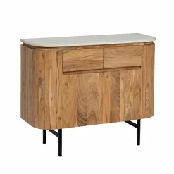 Buffet<Made in Meubles Buffet en bois d'acacia et en marbre blanc Rick