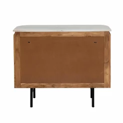 Buffet<Made in Meubles Buffet en bois d'acacia et en marbre blanc Rick