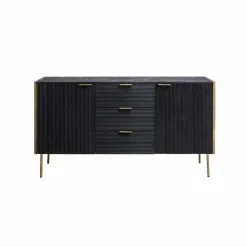 Buffet<Made in Meubles Buffet en bois de manguier et métal doré Ange