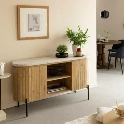 Buffet|Meuble Sous Vasque<Made in Meubles Buffet en bois de manguier et terrazzo Lou
