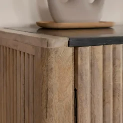 Buffet<Made in Meubles Buffet en bois de manguier et marbre noir Riley