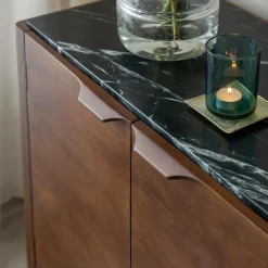 Buffet<Made in Meubles Buffet en bois de manguier et marbre noir Roch