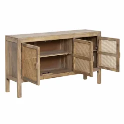 Buffet<Made in Meubles Buffet en bois de manguier et cannage Julietta