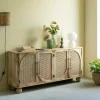 Buffet<Made in Meubles Buffet en bois de manguier et cannage Thora