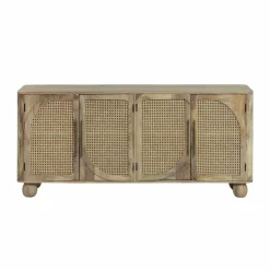 Buffet<Made in Meubles Buffet en bois de manguier et cannage Thora