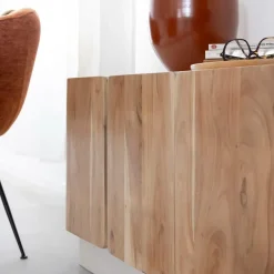 Buffet<Made in Meubles Buffet en bois de manguier blanchi et portes en acacia Mary