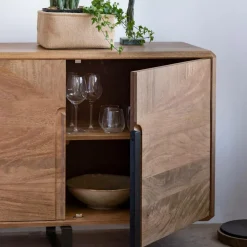 Buffet<Made in Meubles Buffet en bois de manguier et métal Eglantine