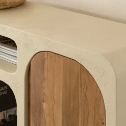 Buffet<Made in Meubles Buffet en bois effet béton et bois d'acacia Dalva