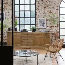 Buffet<Made in Meubles Buffet en bois recyclé 225 cm Garance