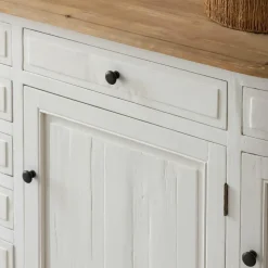 Buffet<Made in Meubles Buffet en bois recyclé blanchi 225 cm Garance