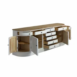 Buffet<Made in Meubles Buffet en bois recyclé blanchi 225 cm Garance