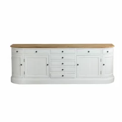 Buffet<Made in Meubles Buffet en bois recyclé blanchi 225 cm Garance
