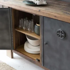 Buffet<Made in Meubles Buffet en bois recyclé et métal Hector