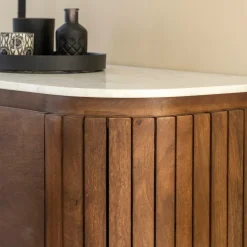 Buffet<Made in Meubles Buffet en marbre et bois de manguier Sienne