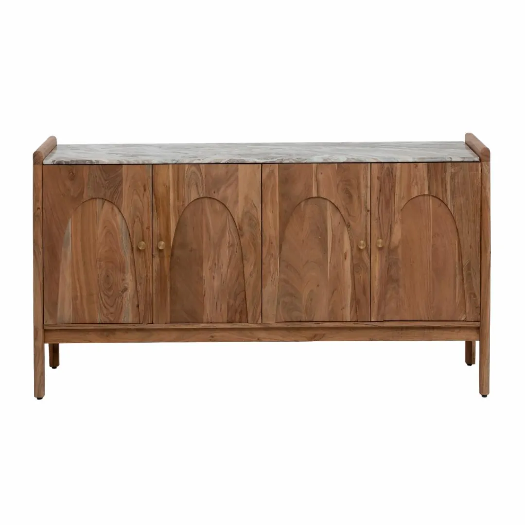 Buffet<Made in Meubles Buffet en marbre et bois d'acacia Calix