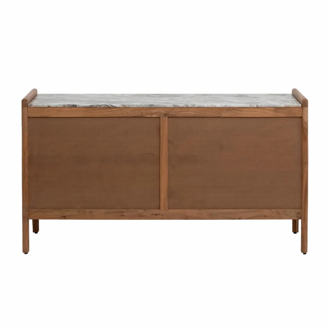 Buffet<Made in Meubles Buffet en marbre et bois d'acacia Calix