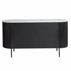 Buffet<Made in Meubles Buffet en métal et marbre blanc Mona