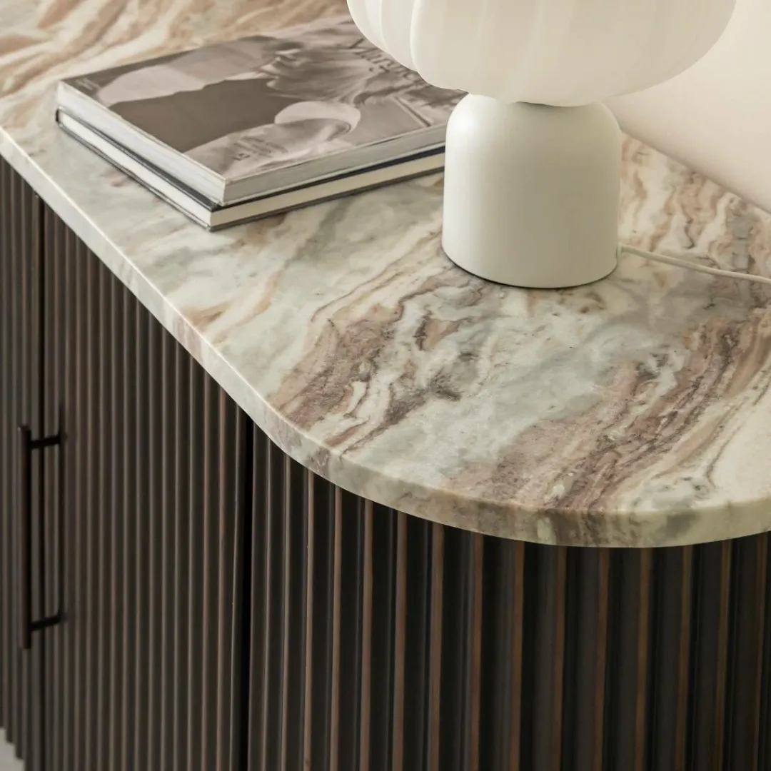 Buffet<Made in Meubles Buffet en métal et marbre Alfred